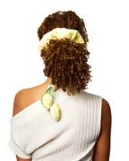 Lemon Silk Velvet Hair Tie Scrunchie - Yellow