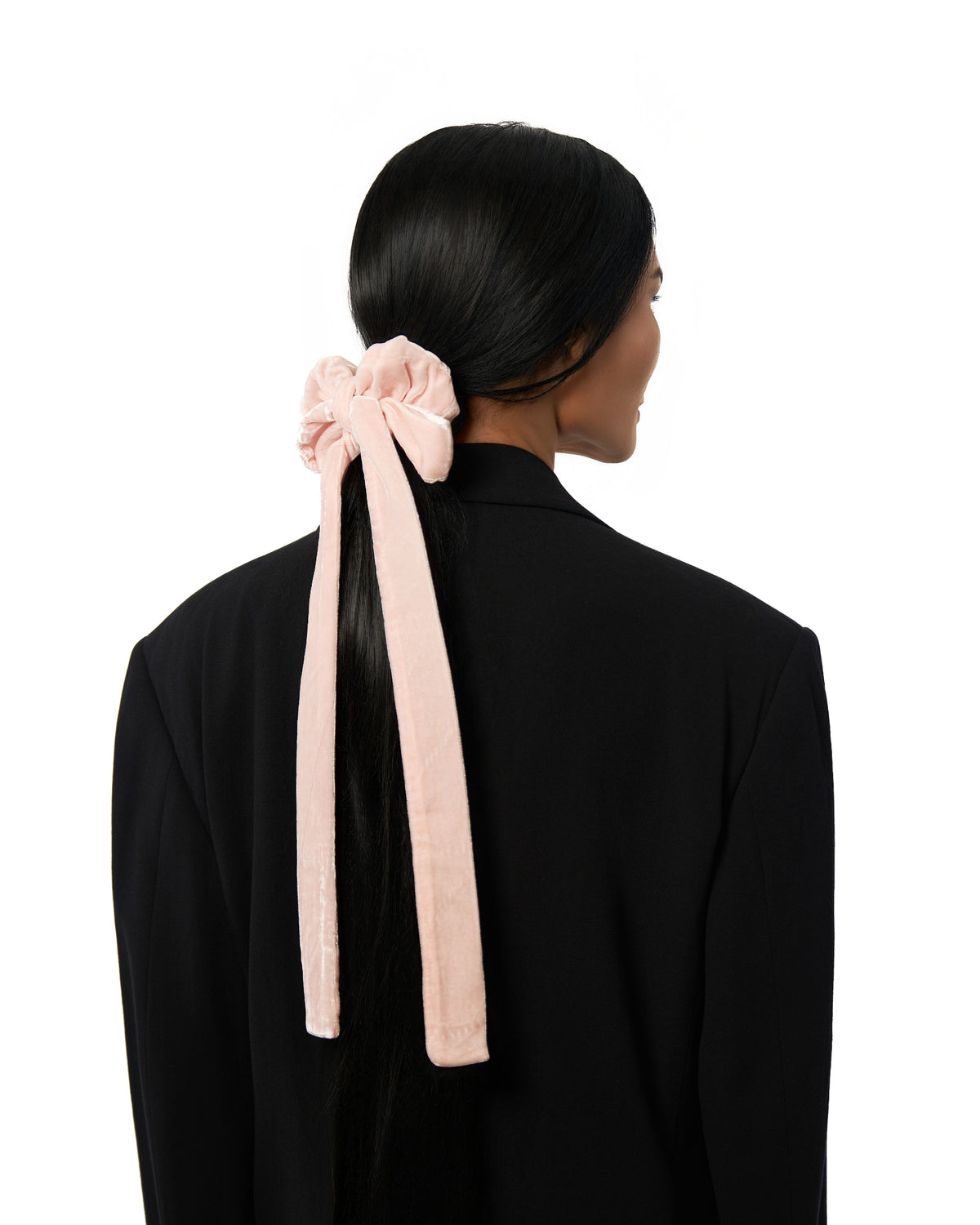 Olah Silk Velvet Ribbon Scrunchie - Pink
