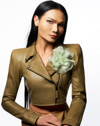 Olah Bloom Silk Flower Pin - Jade Rose