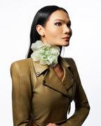 Olah Bloom Silk Flower Pin - Jade Rose