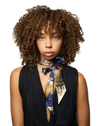 Shanghai Silk Skinny Scarf - Blue