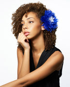 Olah Bloom Silk Flower Pin - Cobalt Dahlia