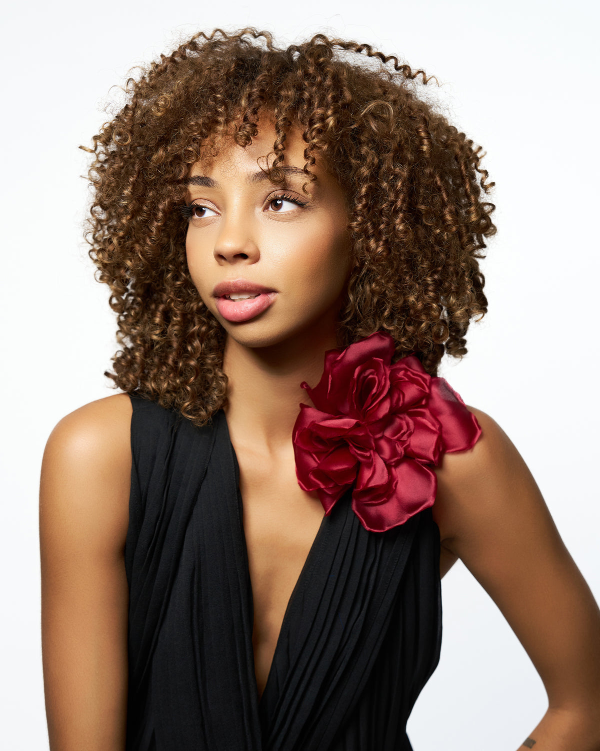 Olah Bloom Silk Flower Pin - Velvet Rose