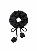 Tulip Silk Hair Tie Scrunchie - Black