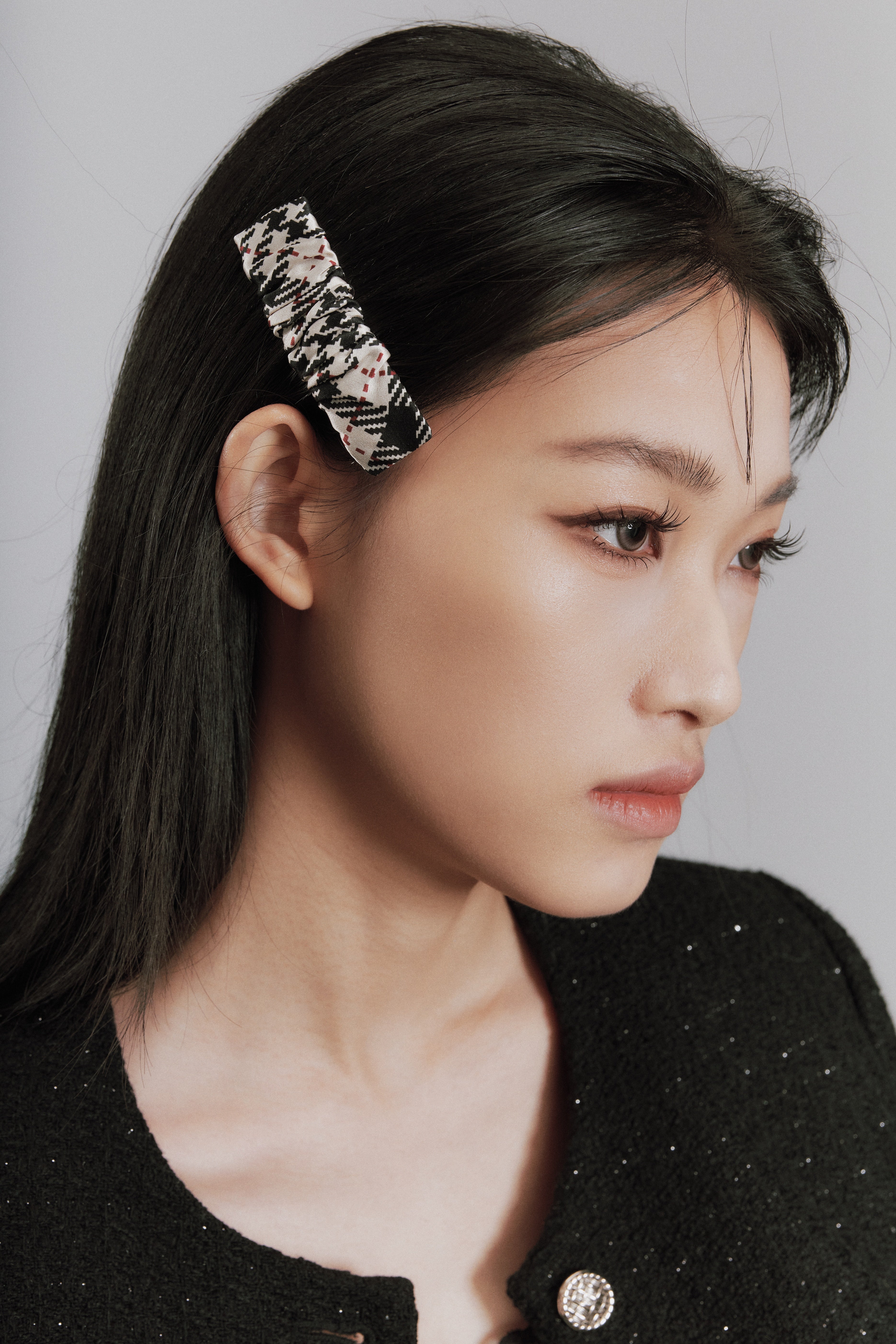 Cordellia Silk Hair Barrette Clip - Beige