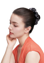 Petite Dot Silk Scrunchie - Black - Black - OLAH Ponytail Holders