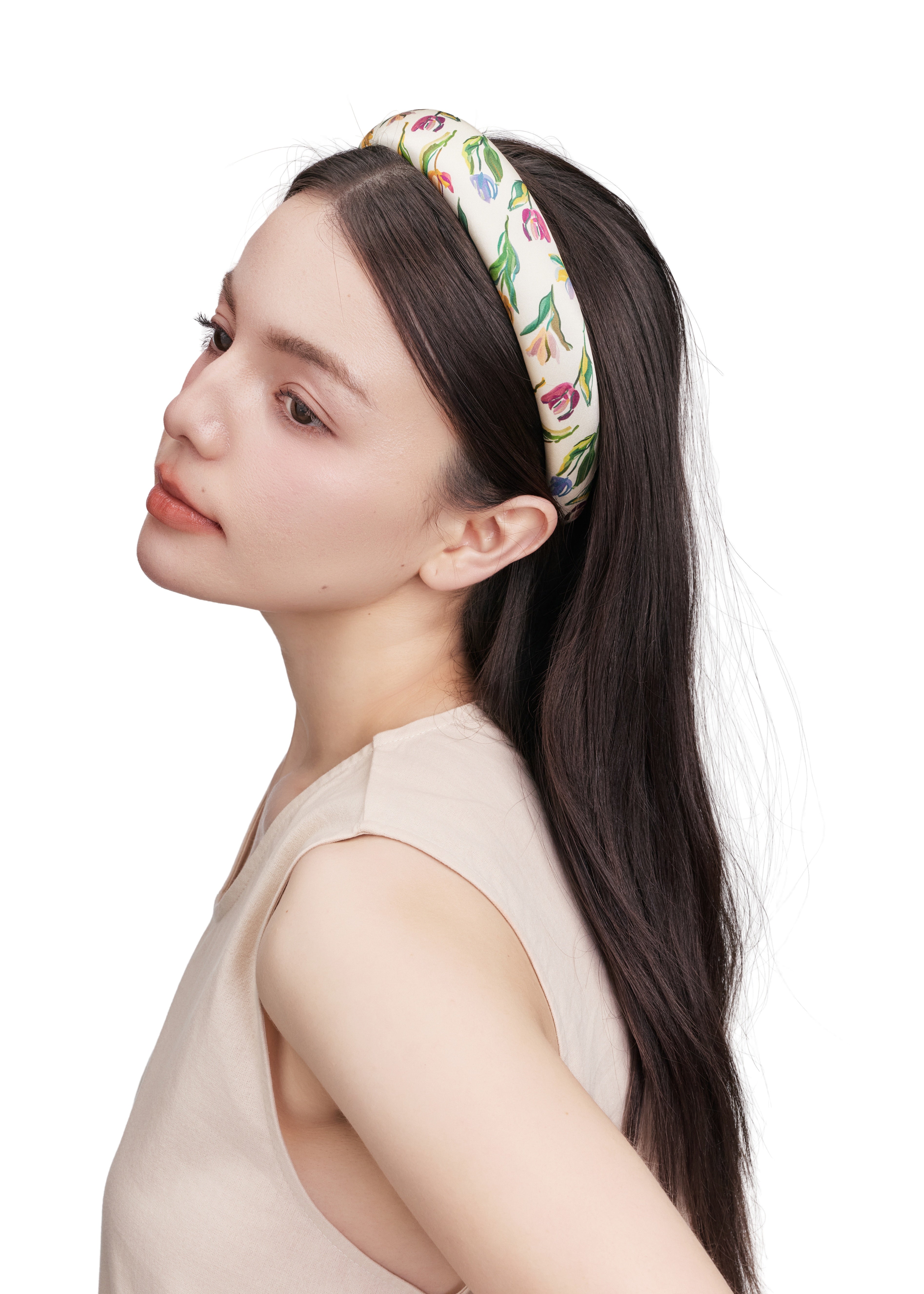 Tulip Silk Headband - Cream
