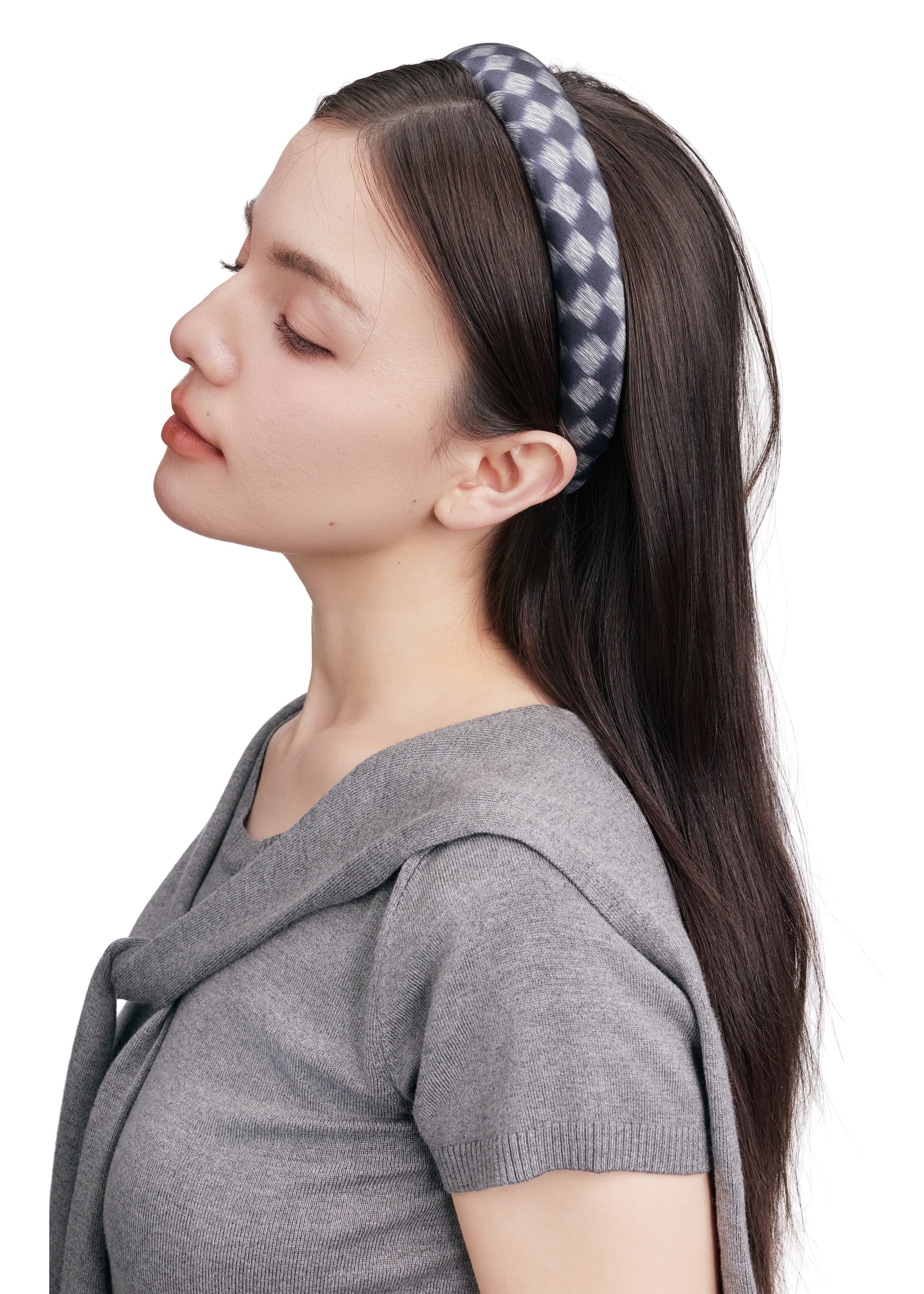Lunelle Silk Headband - Steel Blue