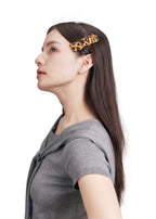 Leopard Silk Hair Barrette Clip - Brown