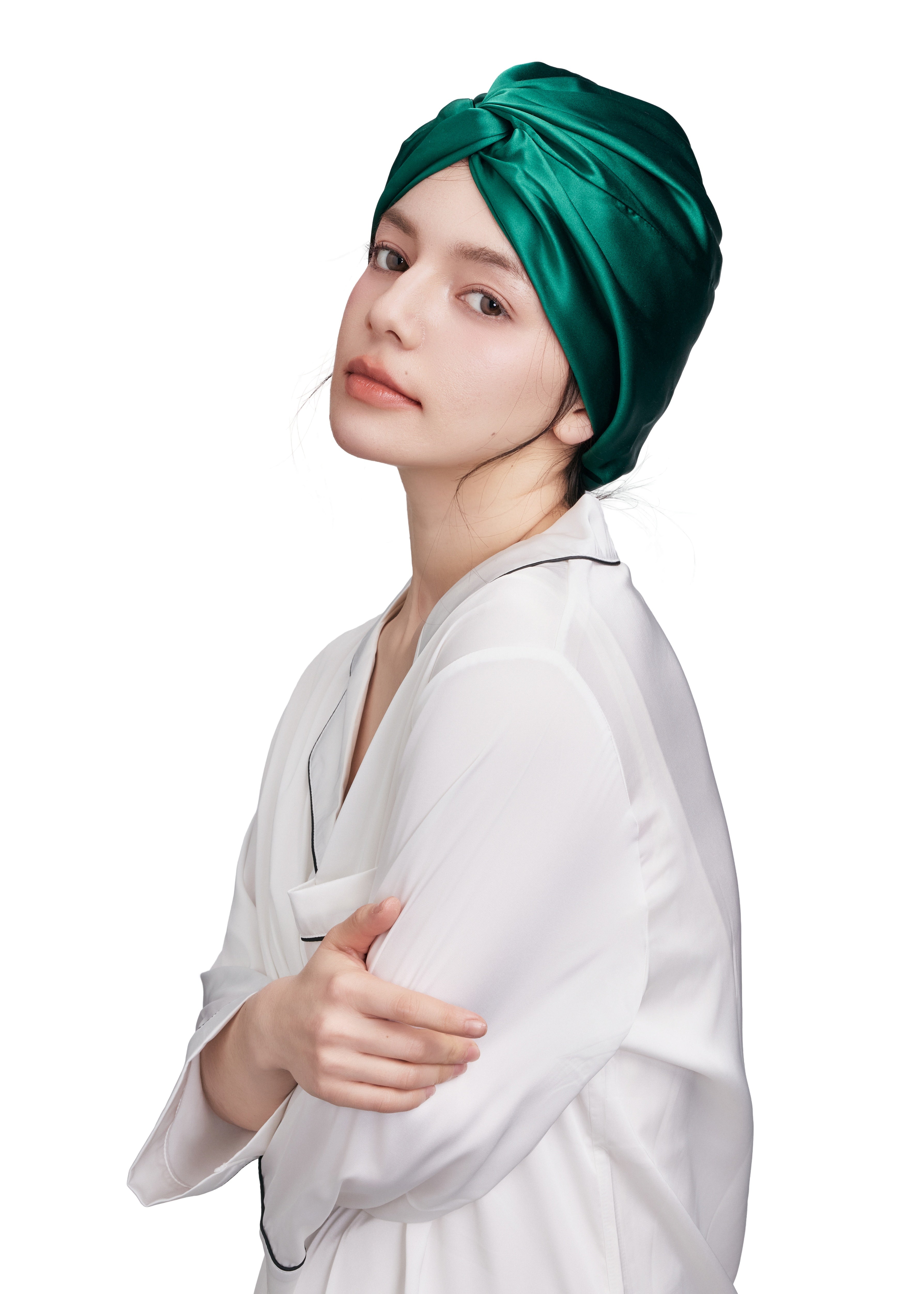 Silk Bonnet - Dark Green