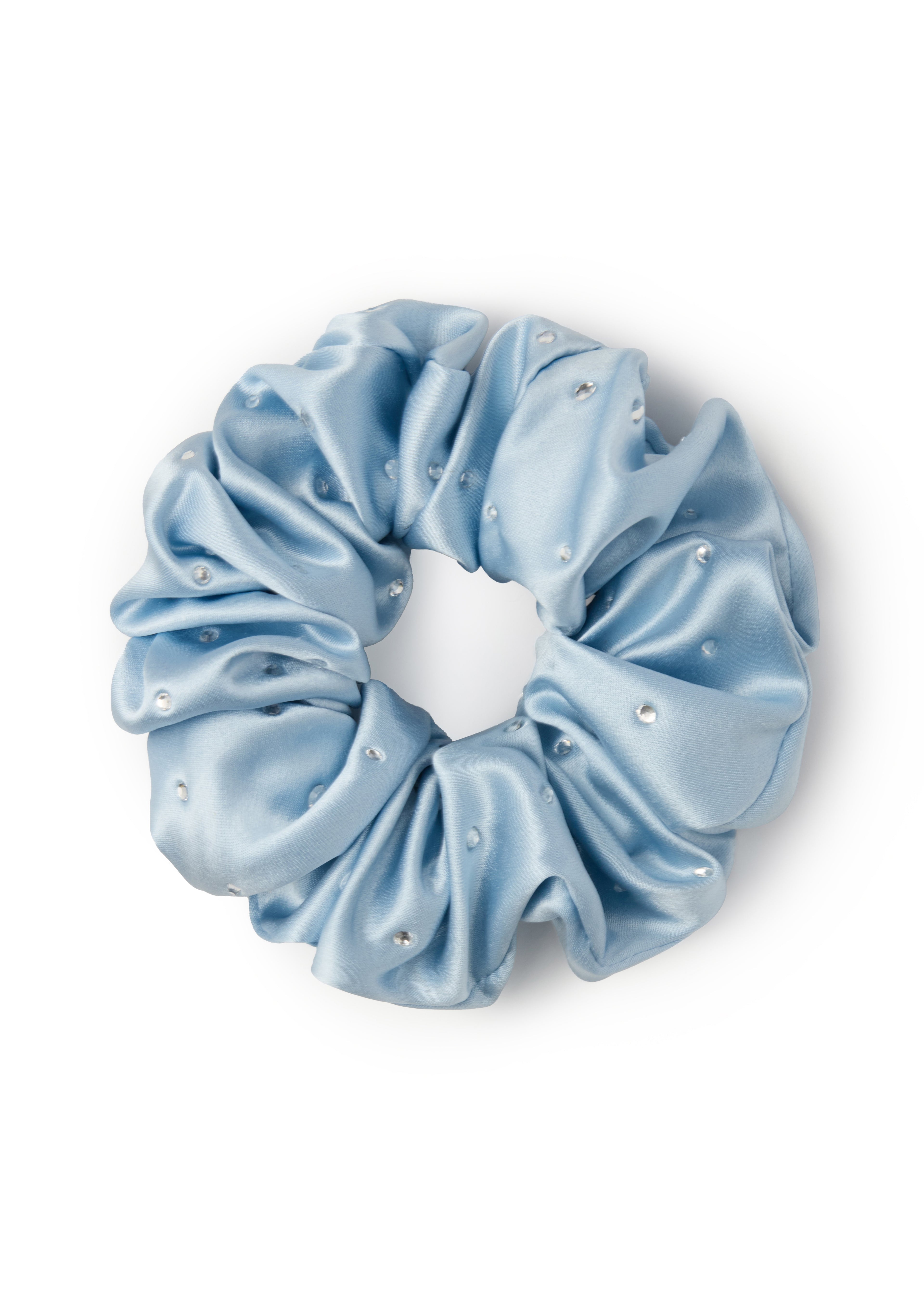 Crystal Twinkle Silk Scrunchie - Sky Blue