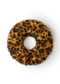 Leopard Silk Scunchie - Brown - Brown - OLAH Ponytail Holders