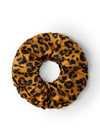 Leopard Silk Scunchie - Brown - Brown - OLAH Ponytail Holders