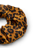 Leopard Silk Scunchie - Brown - Brown - OLAH Ponytail Holders