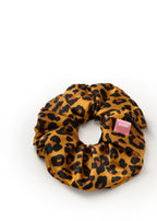 Leopard Silk Scunchie - Brown - Brown - OLAH Ponytail Holders