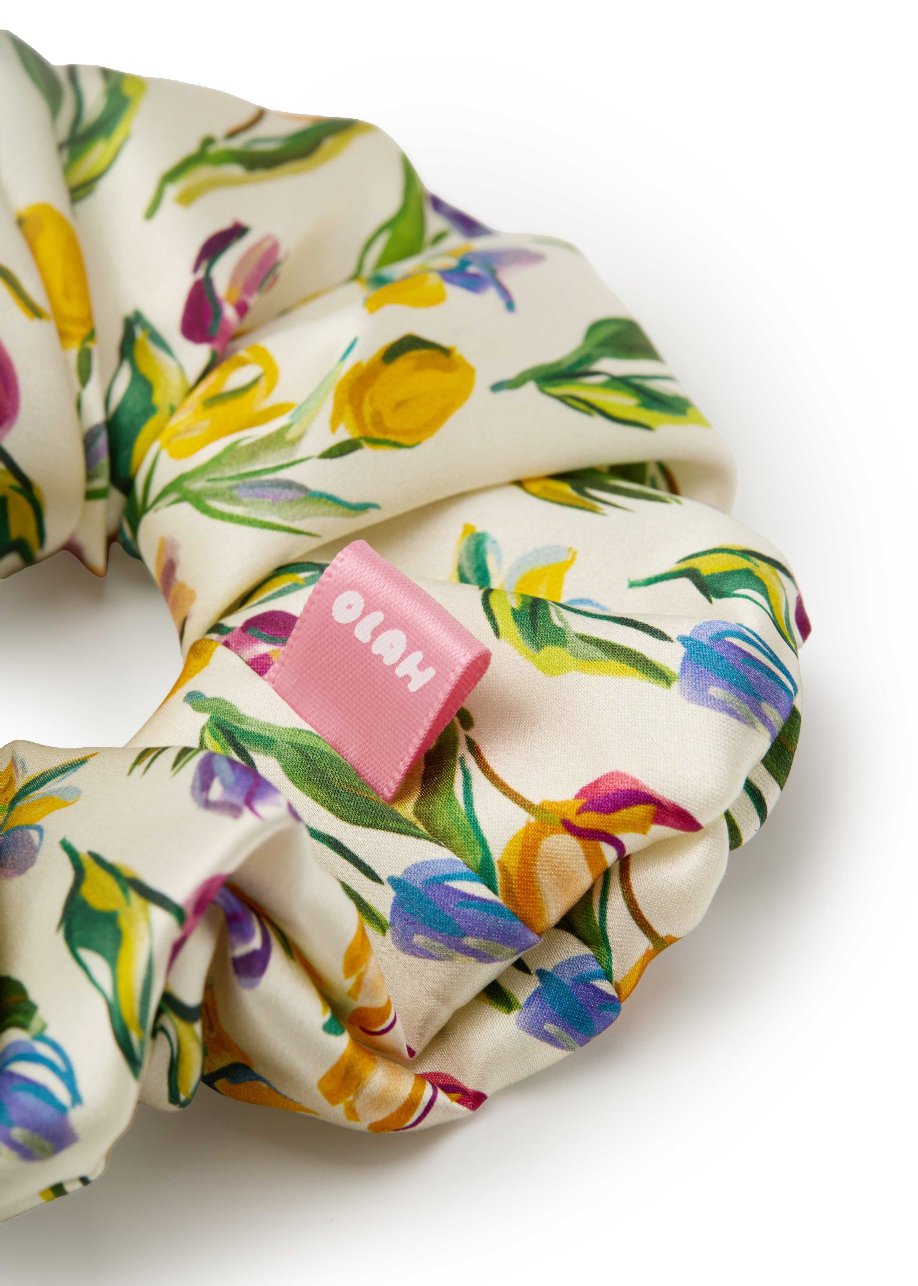 Tulip Silk Scrunchie - Cream