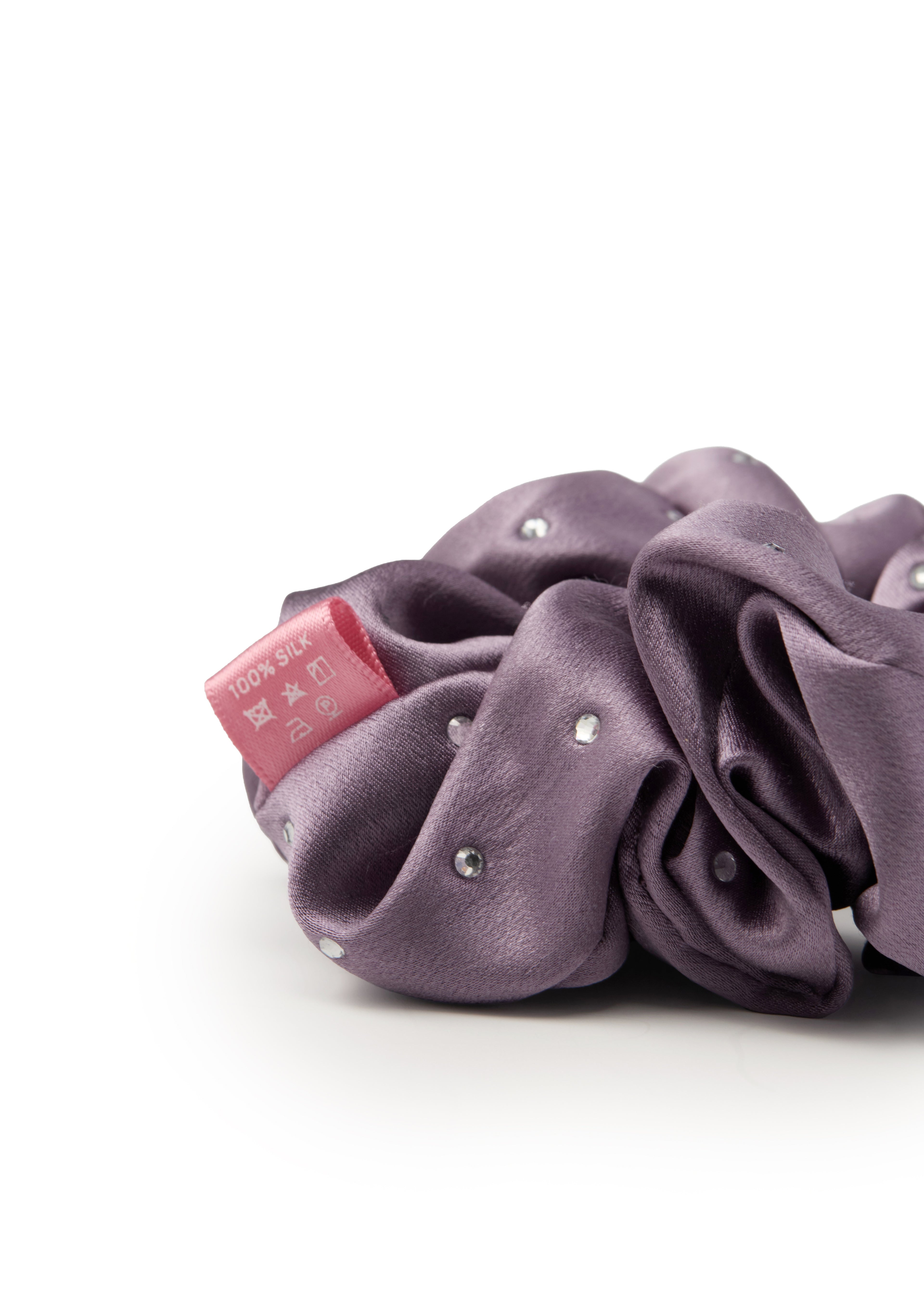 Crystal Twinkle Silk Scrunchie - Purple - Purple - OLAH Ponytail Holders