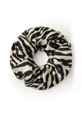 Zyra Silk Scrunchie - Black - Animal - OLAH Ponytail Holders