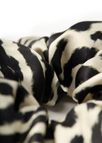Zyra Silk Scrunchie - Black - Animal - OLAH Ponytail Holders