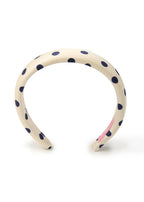 Polka Dot Silk Headband - Black & White - Black - OLAH Headbands