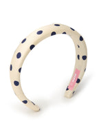 Polka Dot Silk Headband - Black & White - Black - OLAH Headbands
