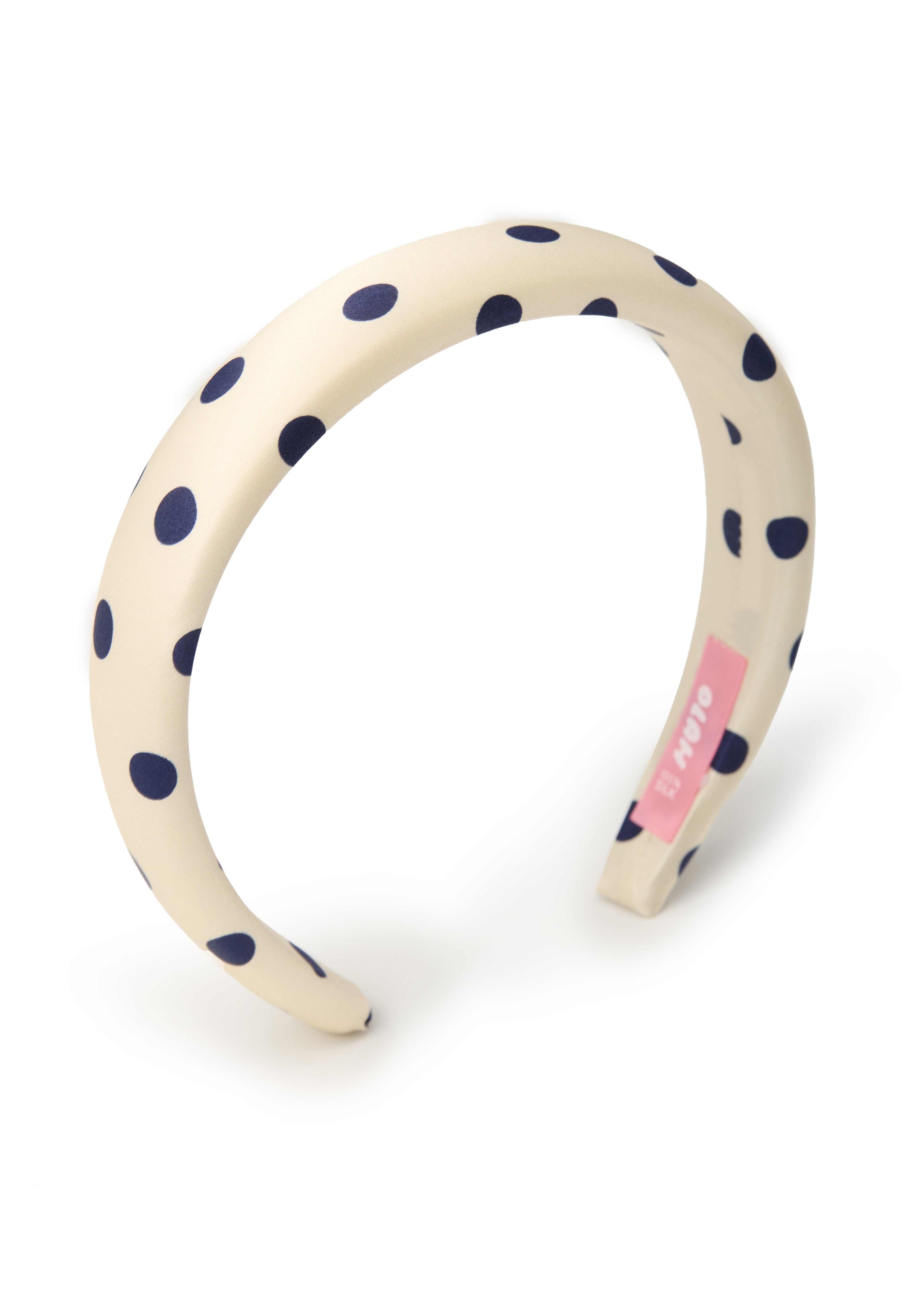 Polka Dot Silk Headband - Black & White