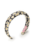 Daisy Silk Headband - Black & White - Black - OLAH Headbands