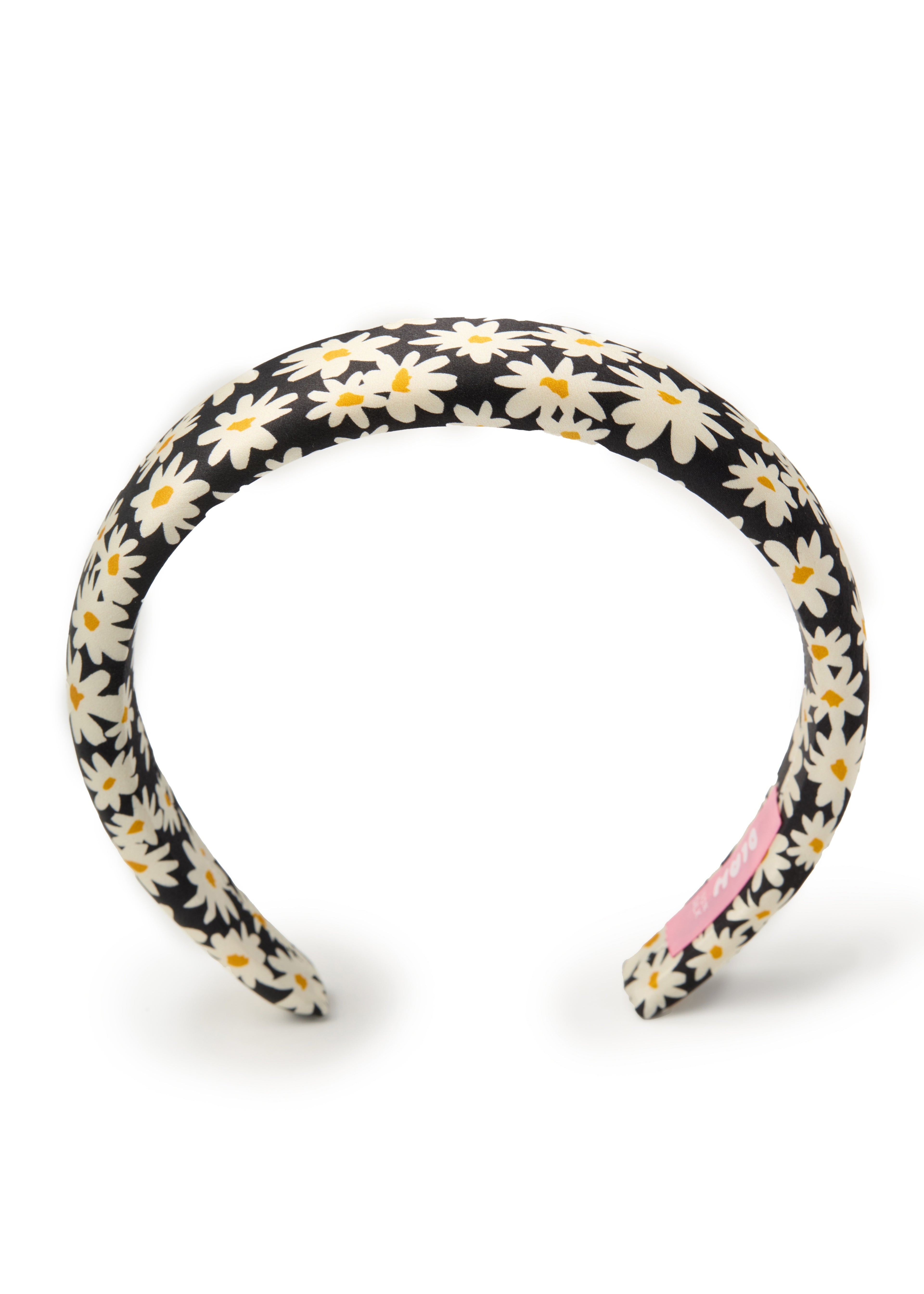 Daisy Silk Headband - Black & White