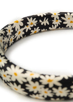 Daisy Silk Headband - Black & White - Black - OLAH Headbands