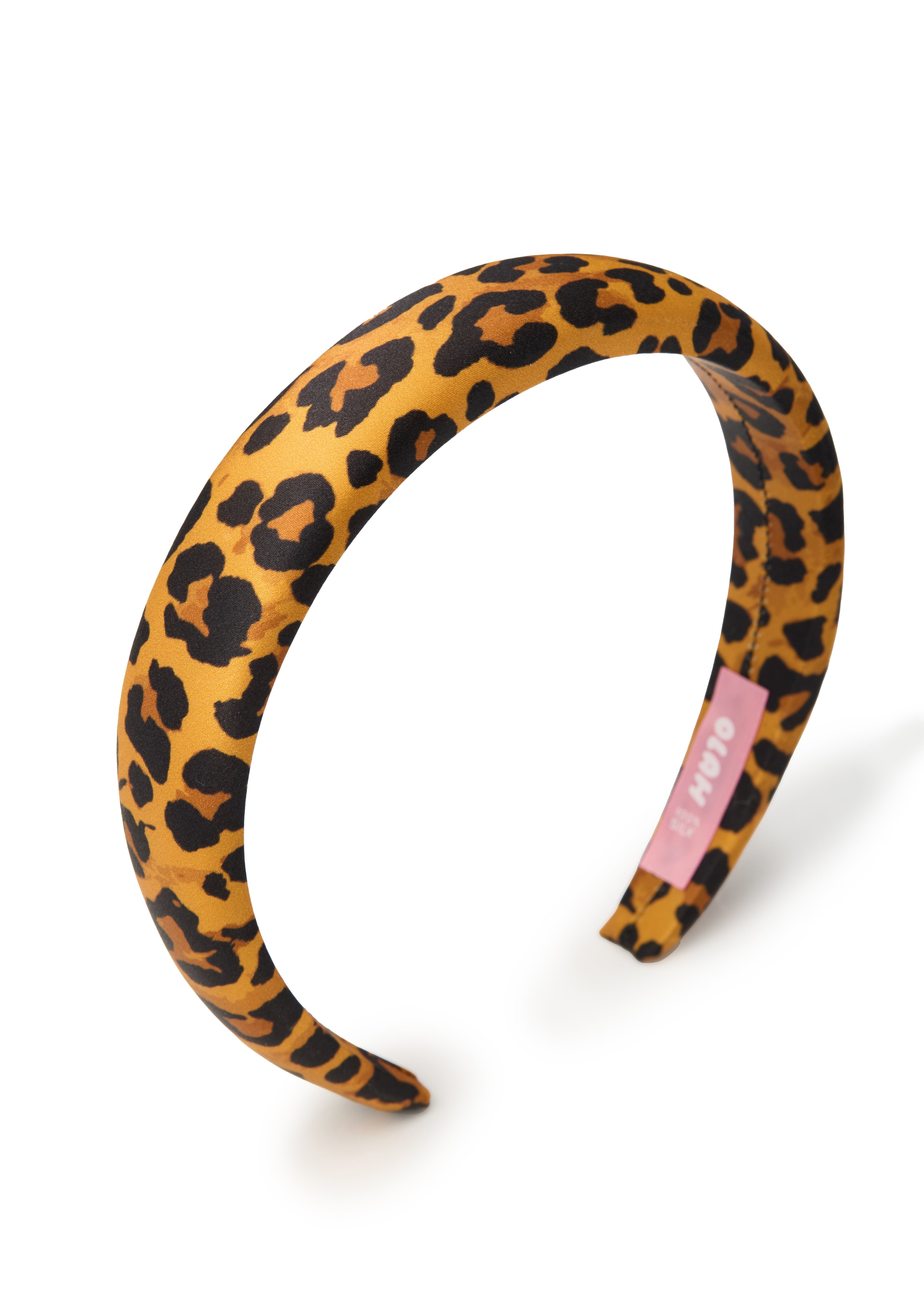 Leopard Silk Headband - Brown