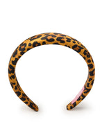 Leopard Silk Headband - Brown