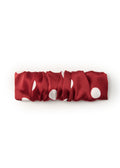 Polka Dot Silk Hair Barrette Clip - Red