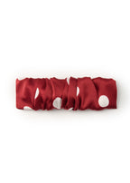 Polka Dot Silk Hair Barrette Clip - Red