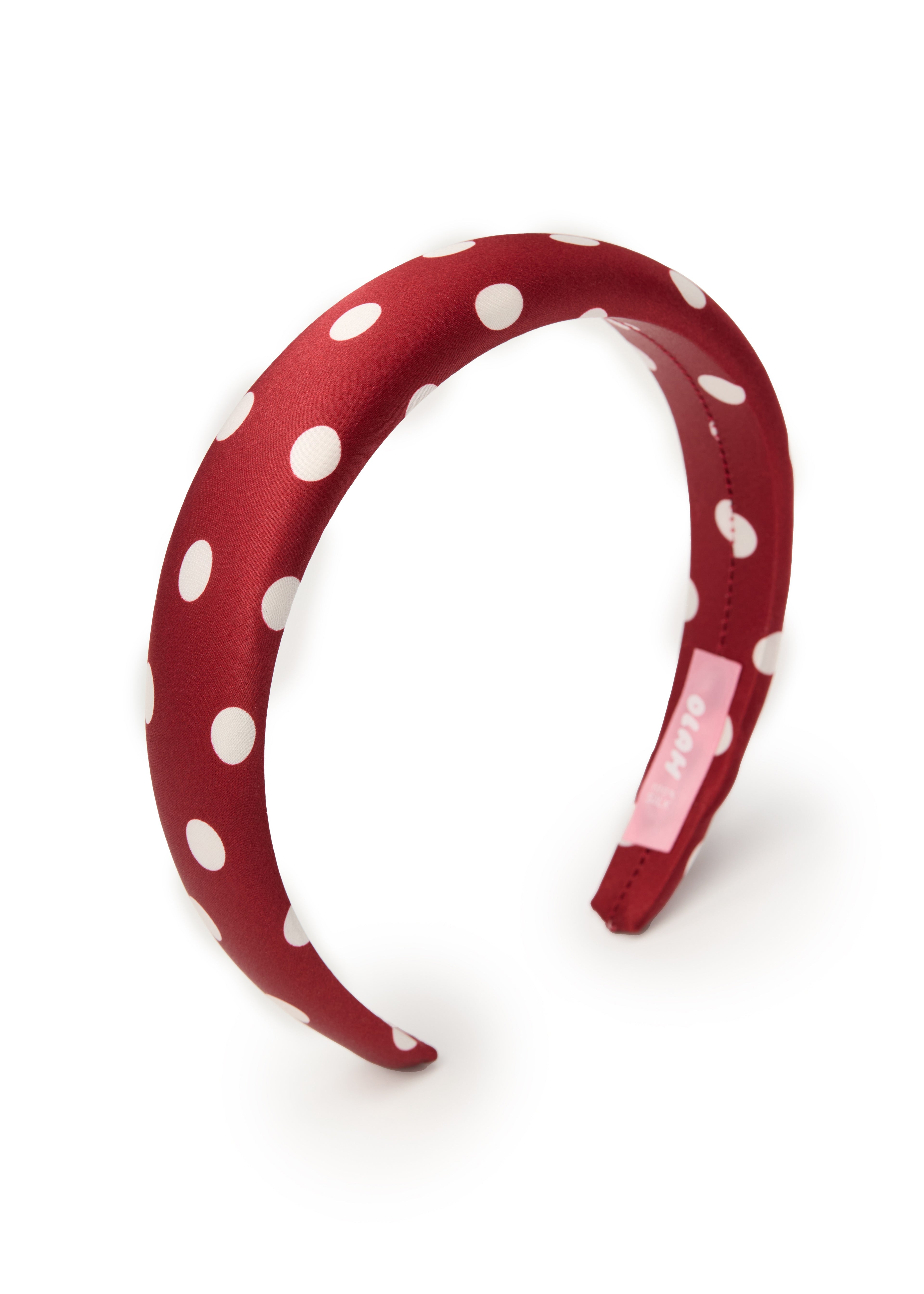 Polka Dot Silk Headband - Red