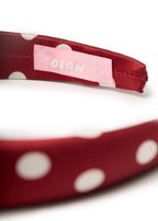Polka Dot Silk Headband - Red - Red - OLAH Headbands