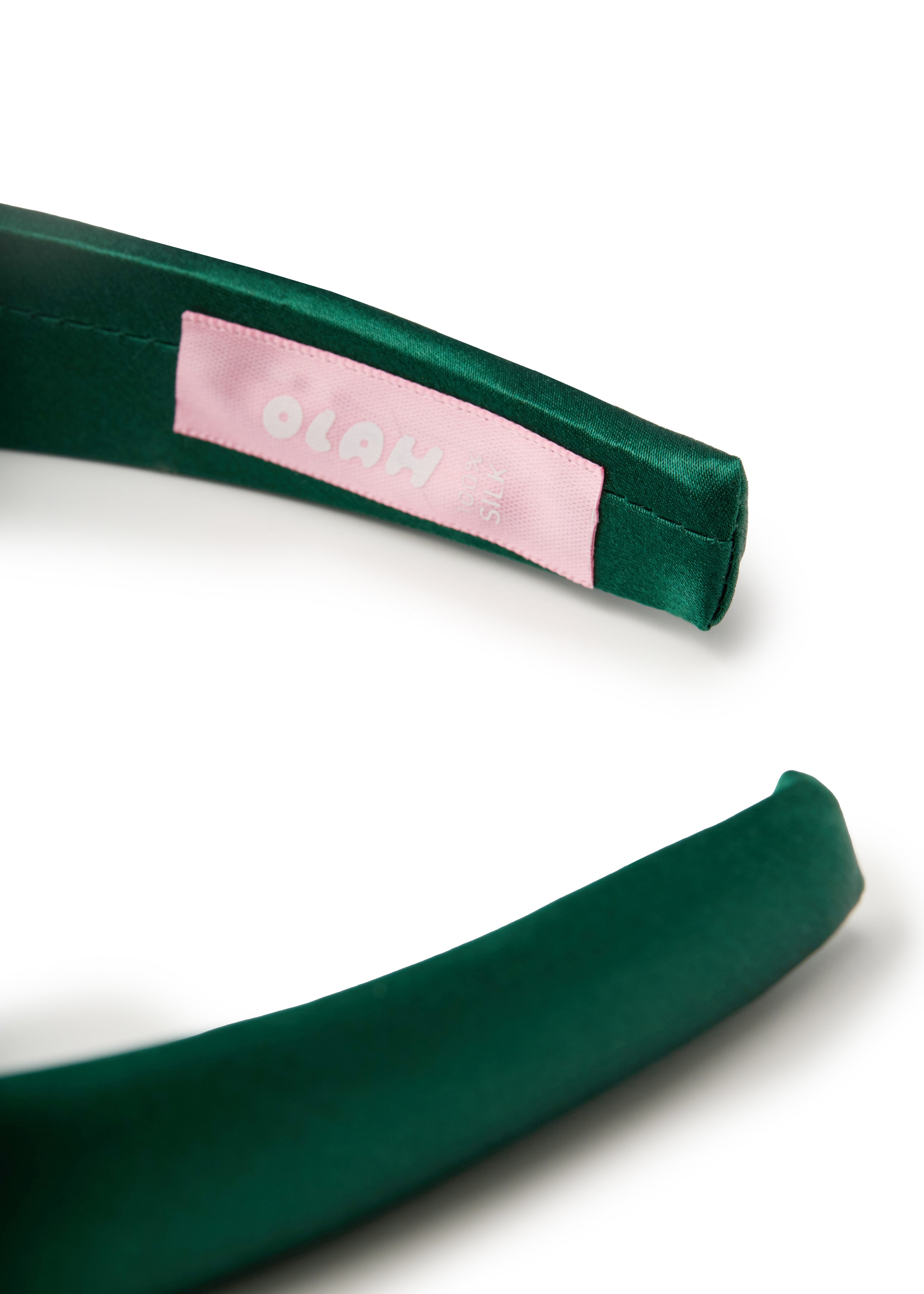 The Essential Silk Headband - Dark Green
