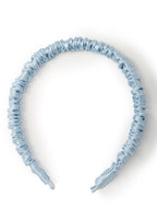 Scrunched Silk Skinny Headband - Blue - Blue - OLAH Headbands