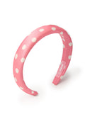 Polka Dot Silk Headband - Pink - Pink - OLAH Headbands