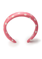 Polka Dot Silk Headband - Pink - Pink - OLAH Headbands