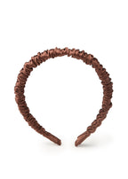 Scrunched Silk Skinny Headband - Coffee - Brown - OLAH Headbands