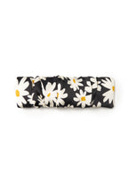 Daisy Silk Hair Barrette Clip - Black & White