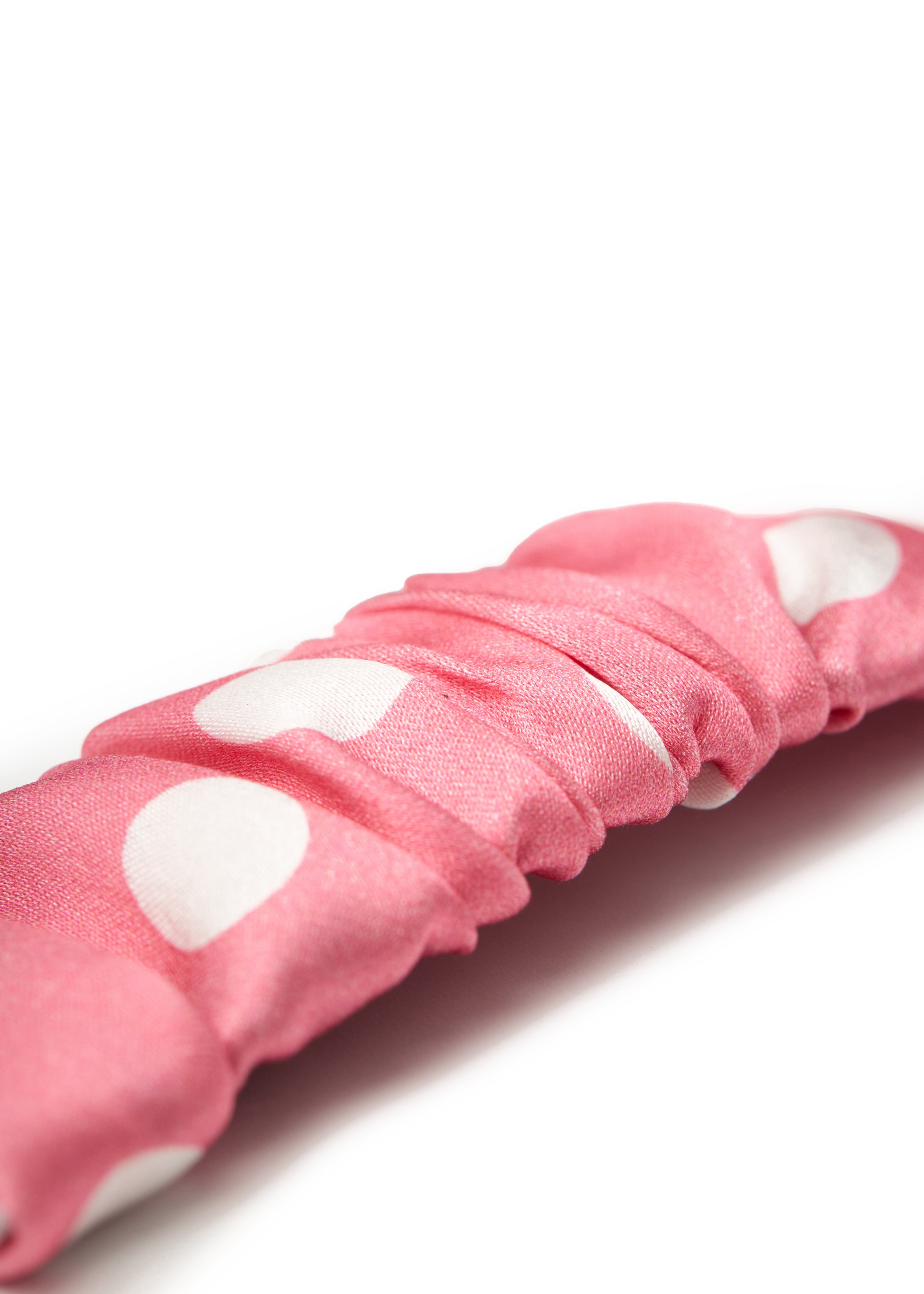 Polka Dot Silk Hair Barrette Clip - Pink