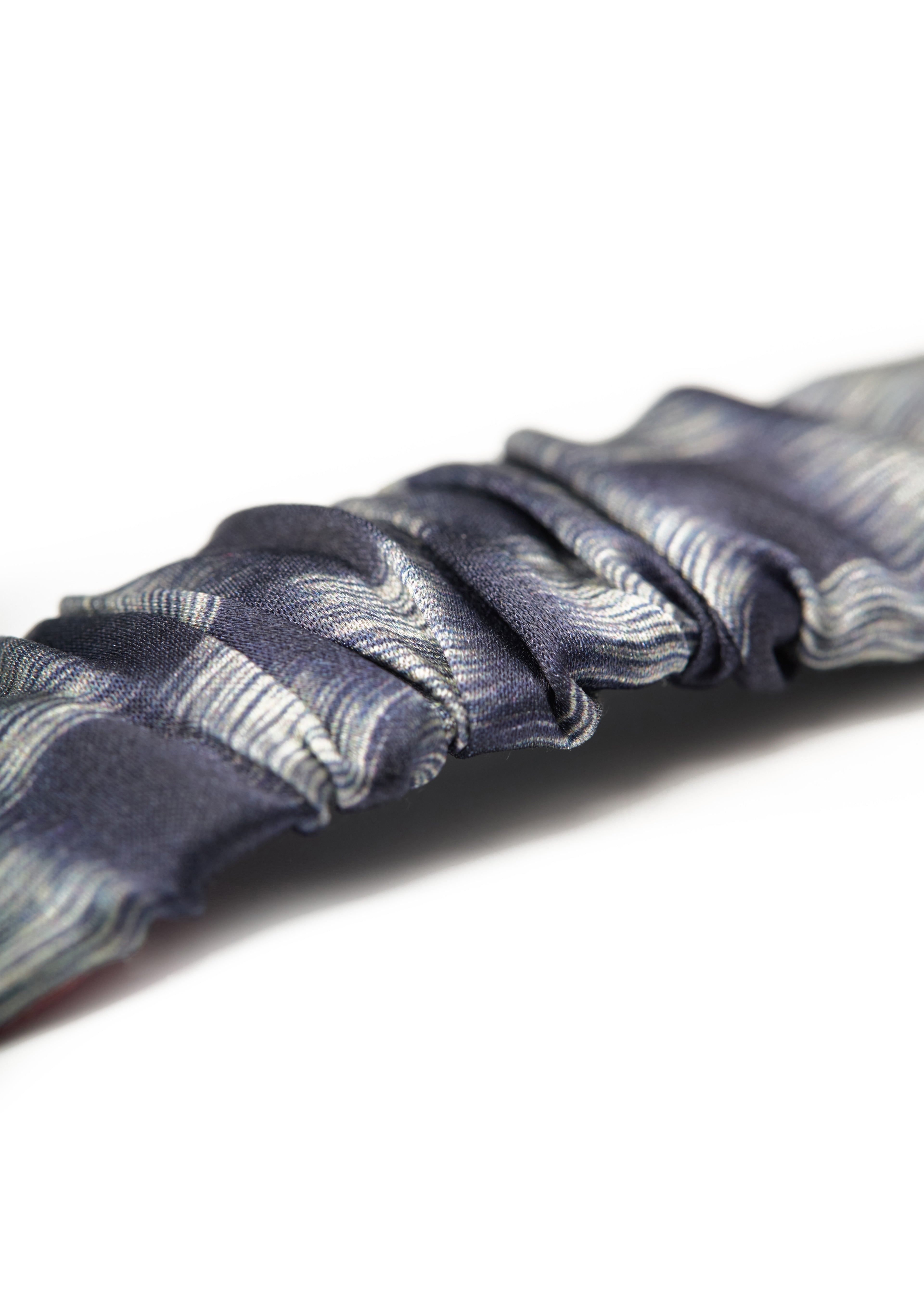 Lunelle Silk Hair Barrette Clip - Steel Blue