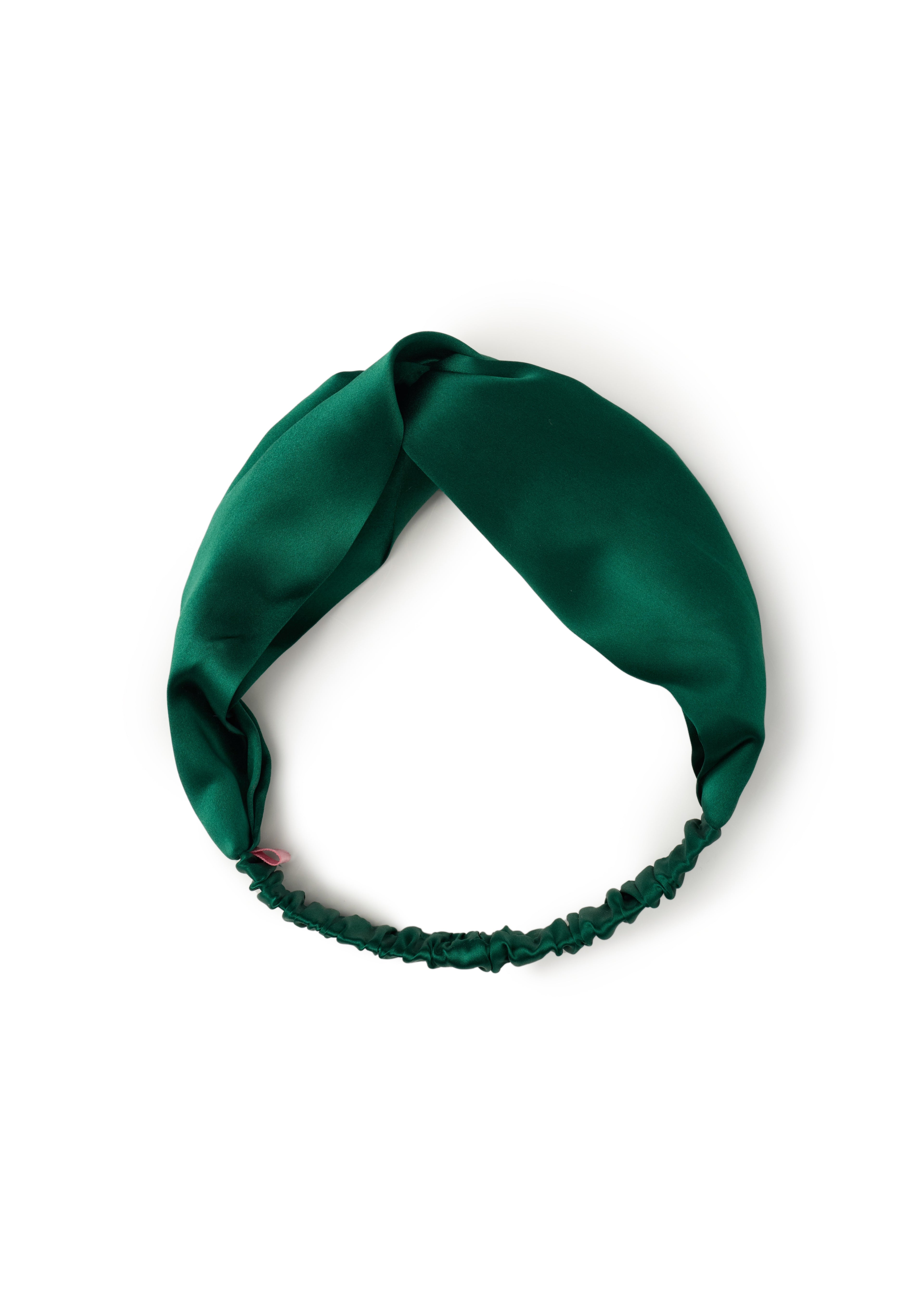 Silk Twisted Hairband - Dark Green