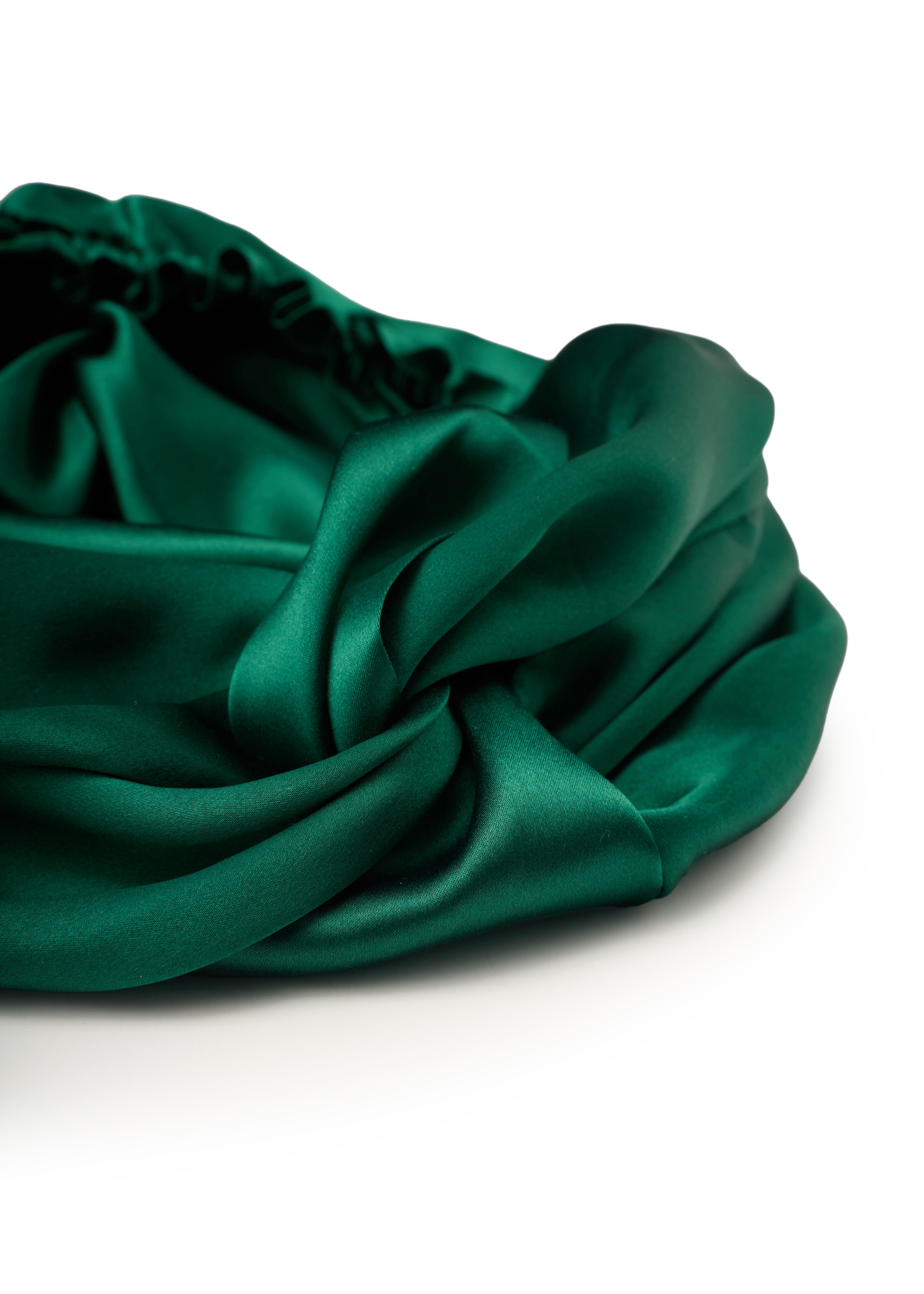 Silk Bonnet - Dark Green
