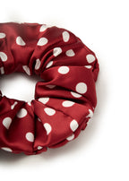 Polka Dot Silk Scrunchie - Red - Red - OLAH Ponytail Holders