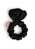 La Frida Rosa Silk Scrunchie - Black - Black - OLAH Ponytail Holders
