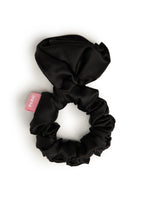 La Frida Rosa Silk Scrunchie - Black - Black - OLAH Ponytail Holders