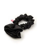 La Frida Rosa Silk Scrunchie - Black - Black - OLAH Ponytail Holders