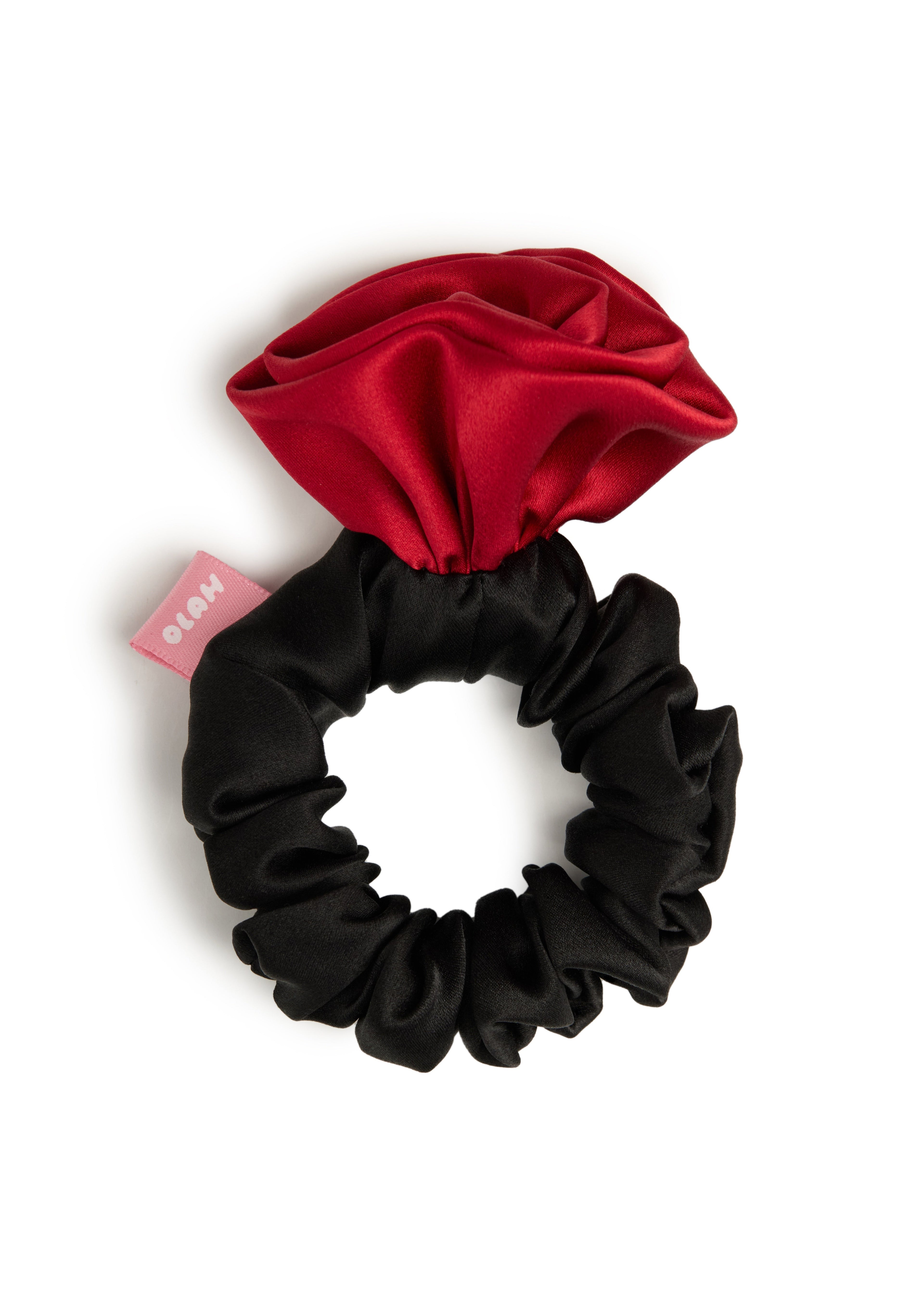 La Frida Rosa Silk Scrunchie - Red